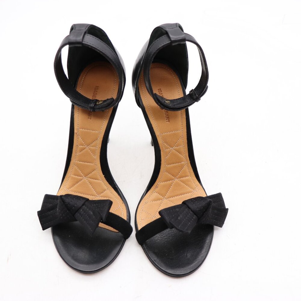 Isabel Marant Velvet Leather Ki Gong Pump Women's Size EU 37 Black High Heels - Picture 9 of 11
